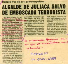 Alcalde de Juliaca salvo de emboscada terrorista