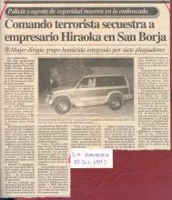 COMANDO TERRORISTA SECUESTRA A EMPRESARIO HIRAOKA