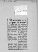 Piden justicia, pero sin pena de muerte