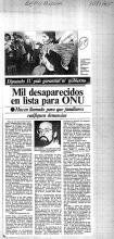 Mil desaparecidos en lista para ONU