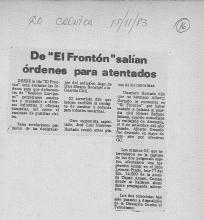 De “El Frontón” salían órdenes para atentados