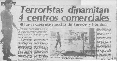 Terroristas dinamitan 4 centros comerciales