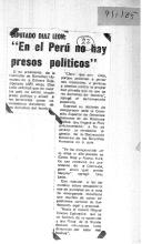 “En el Perú no hay presos políticos” 
