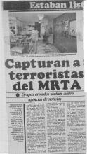 Capturan a 8 terroristas del MRTA