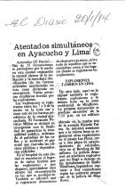 Atentados simultáneos en Ayacucho y Lima