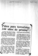 Piden para terroristas 244 años de prisión