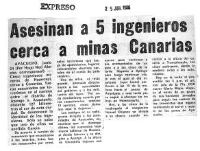 Asesinan a 5 ingenieros cerca a minas Canarias