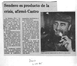Sendero es producto de la crisis, afirmó Castro