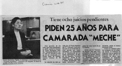 Piden 25 años para Camarada “Meche”