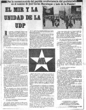 El MIR y la unidad de la UDP