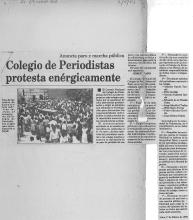 Colegio de Periodistas protesta enérgicamente