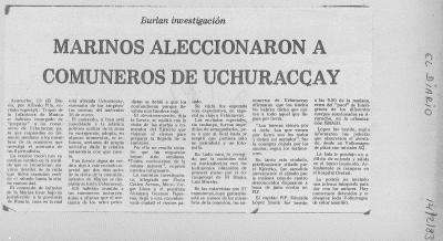 Marinos aleccionaron a comuneros de Uchuraccay