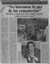 “No buscamos la paz de los cementerios”