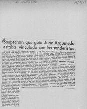 Sospechan que guía Juan Argumedo estaba vinculado con los senderistas