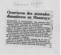 Ocurrieron dos atentados dinamiteros en Huancayo