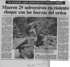 Murieron 29 terroristas en choque armado