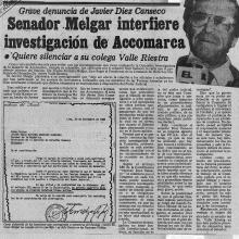 Senador Melgar interfiere investigación de Accomarca
