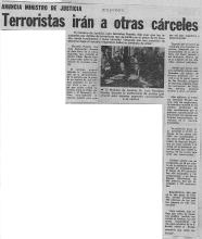 Terroristas irán a otras cárceles