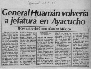 General Huamán volvería a jefatura en Ayacucho