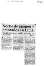 Noche de apagón y atentados en Lima