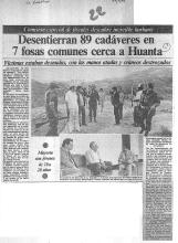 Desentierran 89 cadáveres en 7 fosas cerca a Huanta