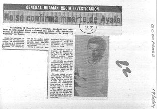 No se confirma muerte de Ayala