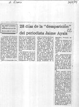 28 días de la “desaparición” del periodista Jaime Ayala