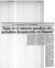 Sigue en el misterio paradero del periodista desaparecido en Huanta