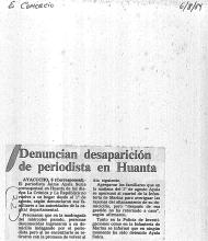 Denuncian desaparición de periodista en Huanta