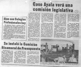 Caso Ayala verá una comisión legislativa