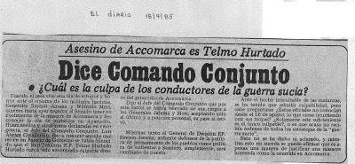 Asesino de Accomarca es Telmo Hurtado: Dice Comando Conjunto