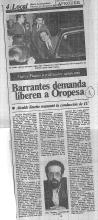 Barrantes demanda liberen a Oropesa