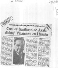 Con los familiares de Ayala dialogó Villanueva en Huanta