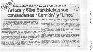 Artaza y Silva Santisteban son comandantes “Camión” y “Lince” 