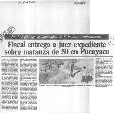 Fiscal entrega a juez expediente sobre matanza de 50 en Pucayacu