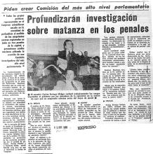 Profundizarán investigación sobre matanza en los penales