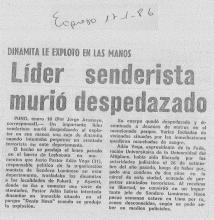 Líder senderista murió despedazado