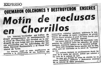 Motín de reclusas en Chorrillos