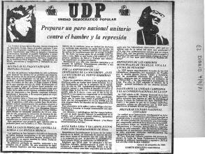 UDP: Preparar un Paro Nacional unitario contra el hambre y la represión