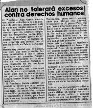 Alan no tolerará excesos contra derechos humanos 