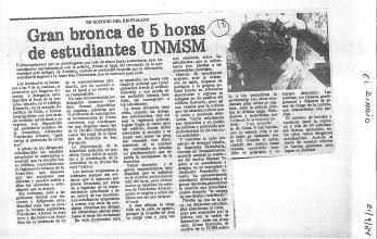 Gran bronca de 5 horas de estudiantes UNMSM