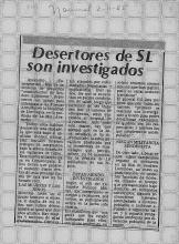 Desertores de SL son investigados