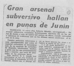 Gran arsenal subversivo hallan en puna de Junín