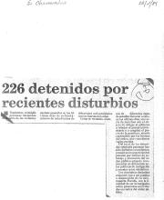 226 detenidos por recientes disturbios