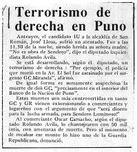 Terrorismo de derecha en Puno 