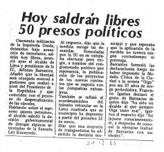 Hoy saldrán libres 50 presos políticos