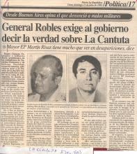 General Robles exige al gobierno decir la verdad sobre La Cantuta
