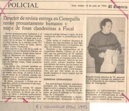 Director de revista entrega en Cieneguilla restos presuntamente humanos y mapa de fosas clandestinas a Fiscal