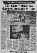 123 países violaron los derechos humanos en 1985