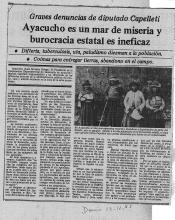 Ayacucho es un mar de miseria y burocracia estatal es ineficaz
